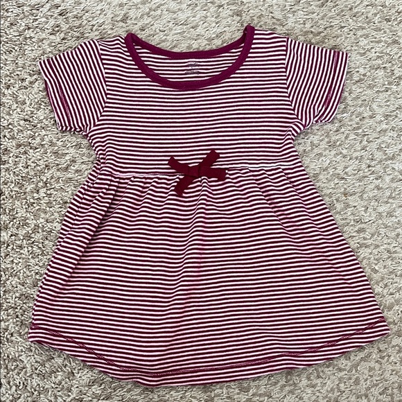 Touched By Nature 100% Organic Cotton Striped Short Sleeve Dress - Size 2T - Picture 1 of 13
